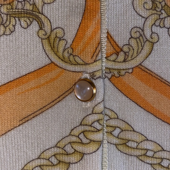 J. McLaughlin ‘Belleville’ Print Abbot Chain and Ribbon Cardigan Sweater - Picture 2 of 8